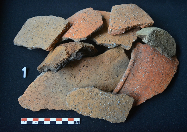 Geborgene Keramikfragmente der archäologischen Ausgrabungen